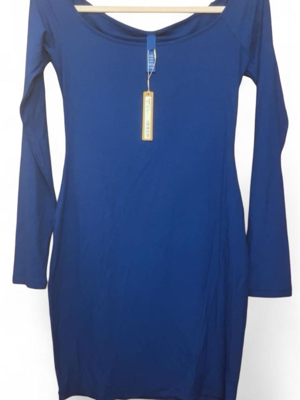Skims Soft Lounge Ribbed Long Sleeve Mini Dress Cobalt Blue Size Large NWT